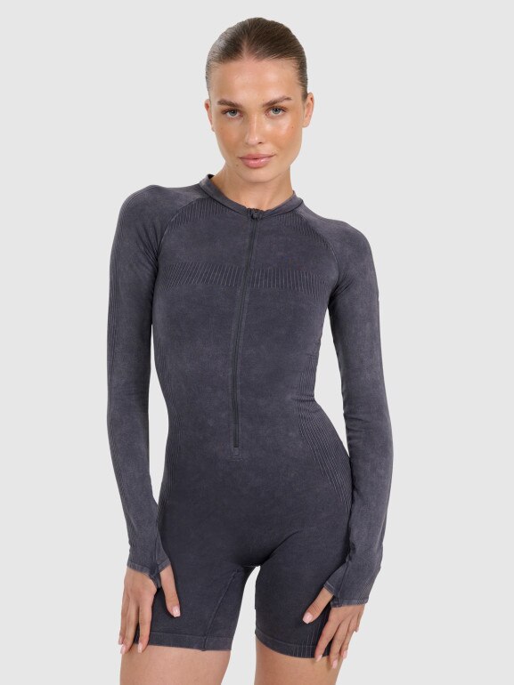 Damski kombinezon do jogi i pilatesu 4F 4FRAW25TJUMF063 - granatowy