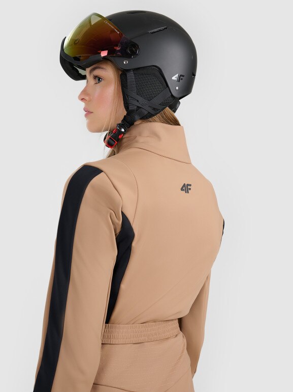 Damski kombinezon narciarski 4F 4FRAW25TJUMF075 - brązowy