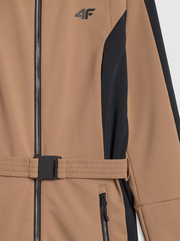 Damski kombinezon narciarski 4F 4FRAW25TJUMF075 - brązowy