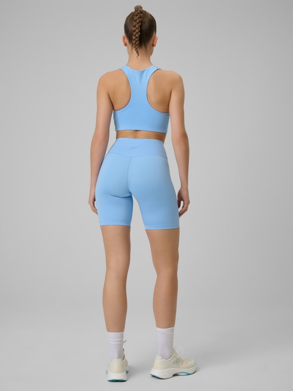 Damski legginsy kolarki treningowe 4F 4FWSS26TFSTF085 - niebieskie