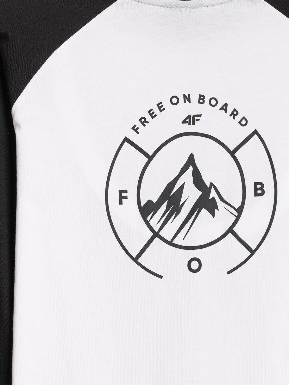 Damski longsleeve 4F 4FWAW25TLONF579 - biały