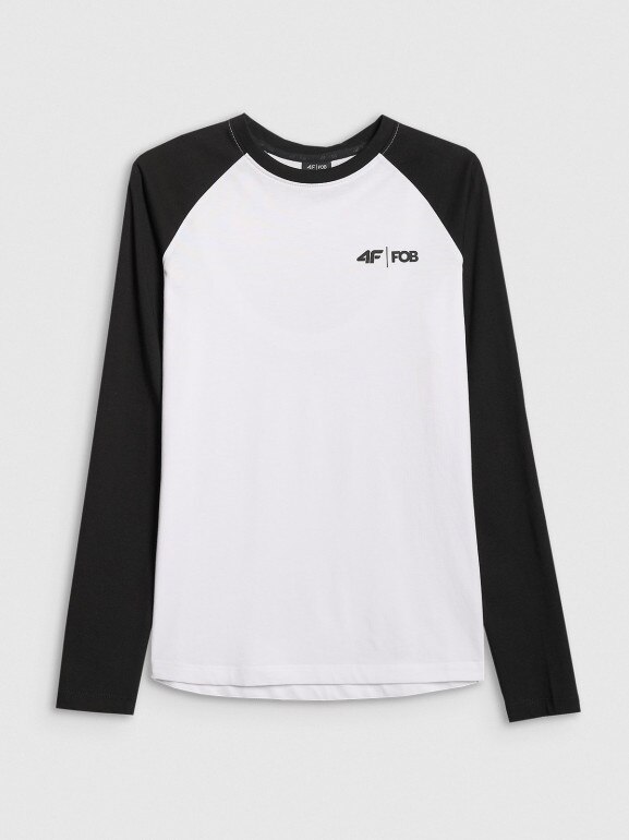 Damski longsleeve 4F 4FWAW25TLONF579 - biały