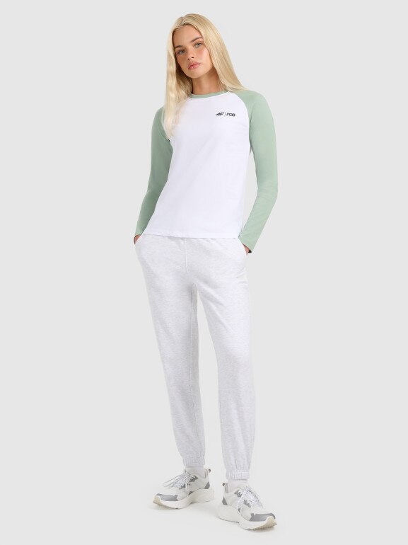 Damski longsleeve 4F 4FWAW25TFTRM1253 - biały