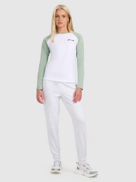 Damski longsleeve 4F 4FWAW25TFTRM1253 - biały