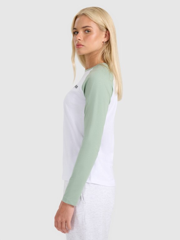 Damski longsleeve 4F 4FWAW25TFTRM1253 - biały