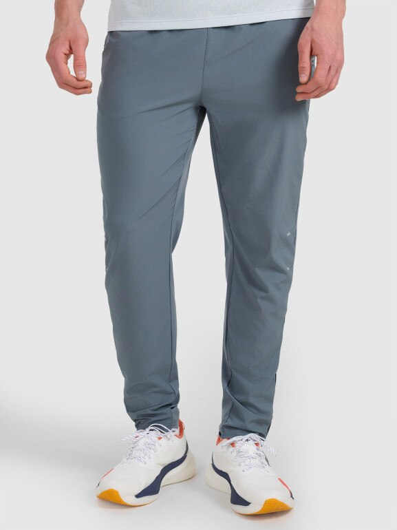 Męskie spodnie do biegania 4F 4FWAW25TFTRM1253 - szare