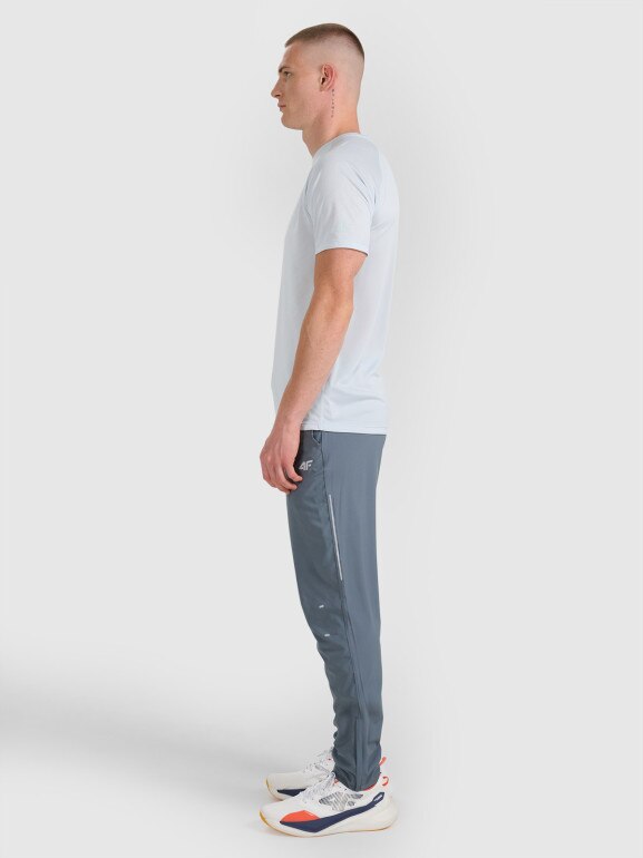 Męskie spodnie do biegania 4F 4FWAW25TFTRM1253 - szare