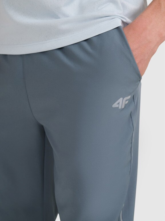 Męskie spodnie do biegania 4F 4FWAW25TFTRM1253 - szare