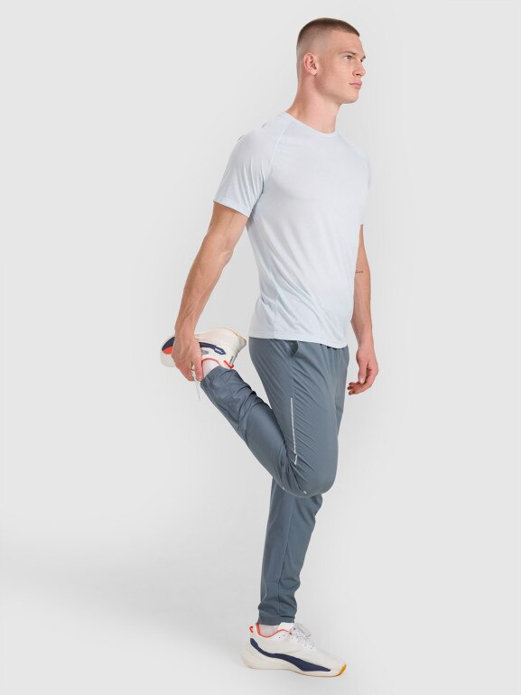 Męskie spodnie do biegania 4F 4FWAW25TFTRM1253 - szare