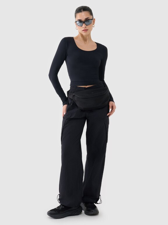 Damski longsleeve basic 4F 4FRSS25TLONF511 - czarny
