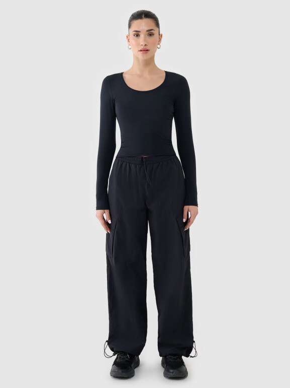 Damski longsleeve basic 4F 4FRSS25TLONF511 - czarny