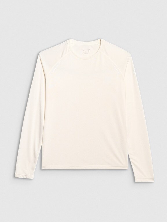 Damski longsleeve do biegania 4F 4FWAW25TFLOF415 - biały