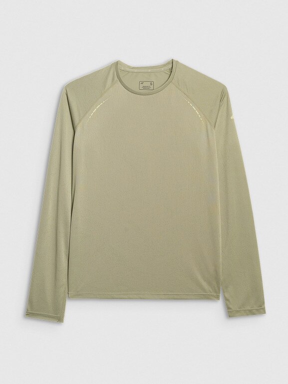 Damski longsleeve do biegania 4F 4FWAW25TFLOF415 - oliwkowy