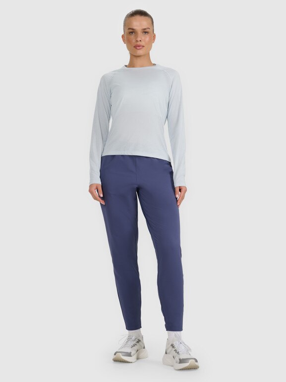 Damski longsleeve do biegania 4F 4FWAW25TFLOF415 - niebieski