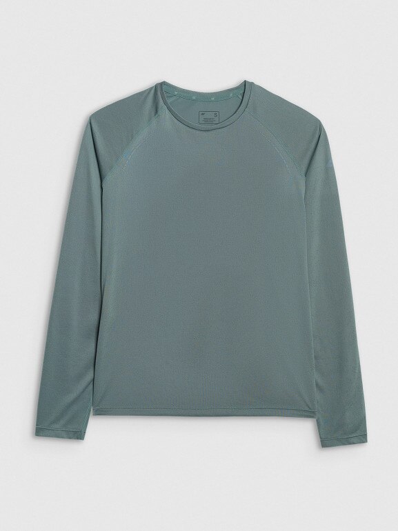 Damski longsleeve do biegania 4F 4FWAW25TFLOF415 - turkusowy