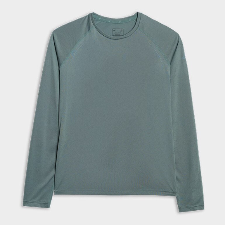 Damski longsleeve do biegania 4F 4FWAW25TFLOF415 - turkusowy