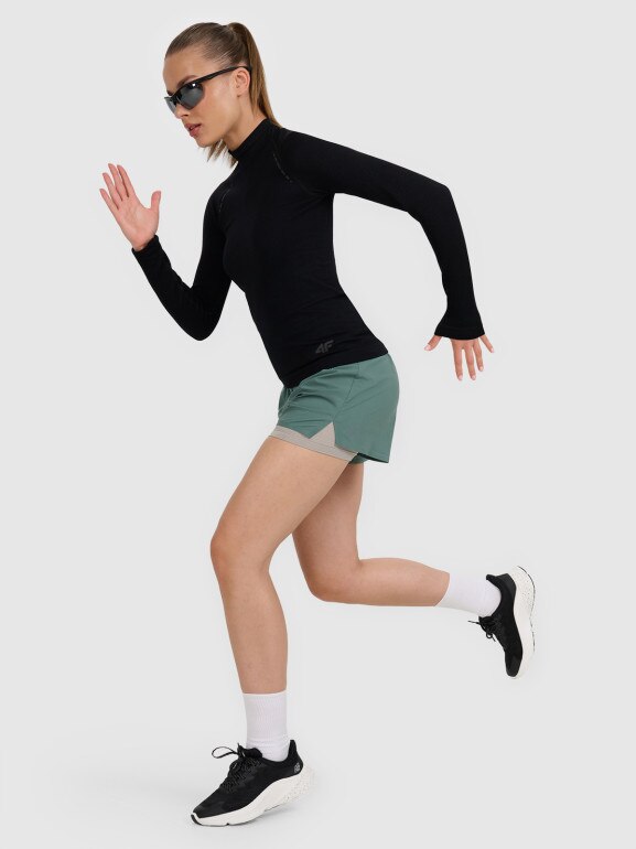 Damski longsleeve do biegania 4F 4FWAW25TFLOF419 - czarny