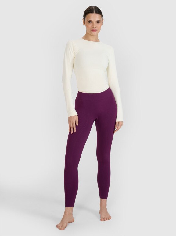 Damski longsleeve do jogi 4F 4FWSS25TFLOF403 - biały