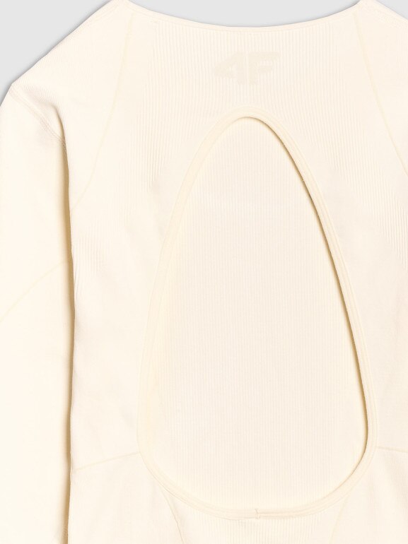 Damski longsleeve do jogi 4F 4FWSS25TFLOF403 - biały