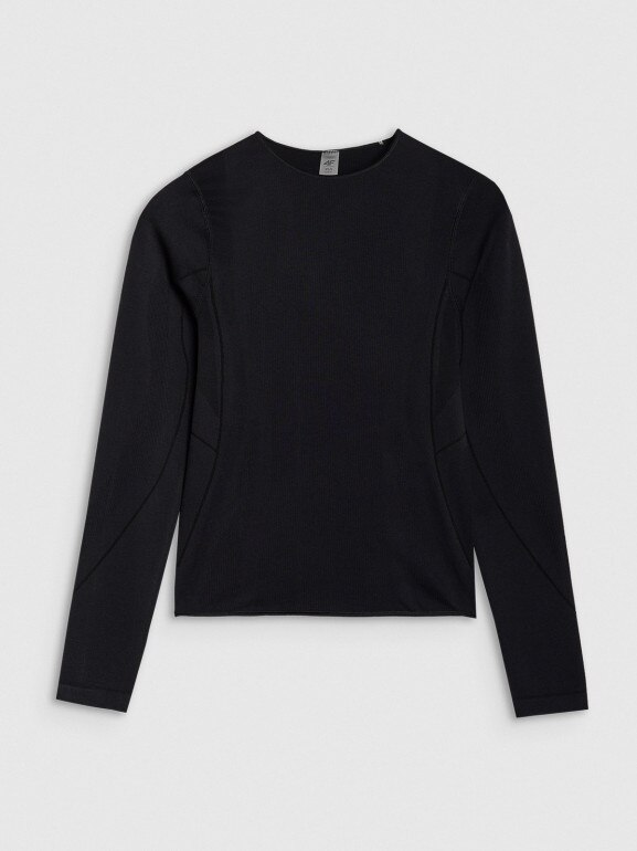 Damski longsleeve do jogi 4F 4FWSS25TFLOF403 - czarny