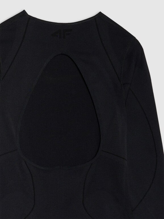 Damski longsleeve do jogi 4F 4FWSS25TFLOF403 - czarny