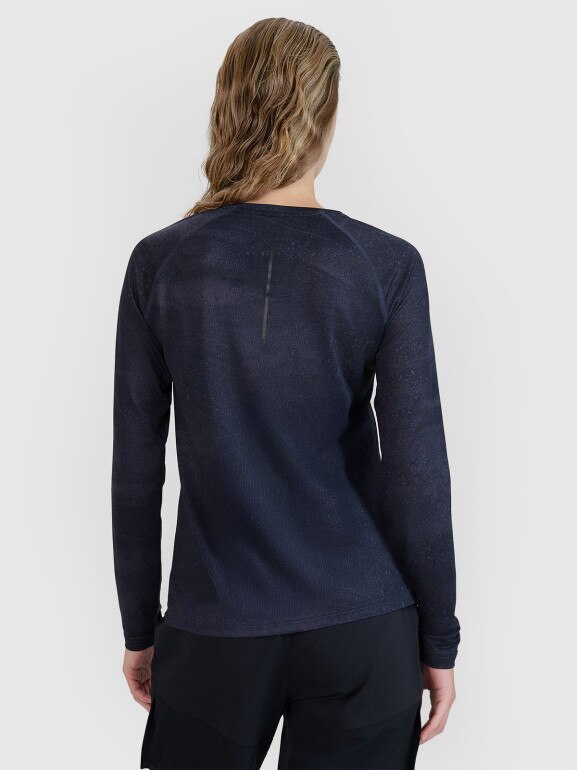 Damski longsleeve kolarski 4F 4FWSS25TFLOF344 - granatowy