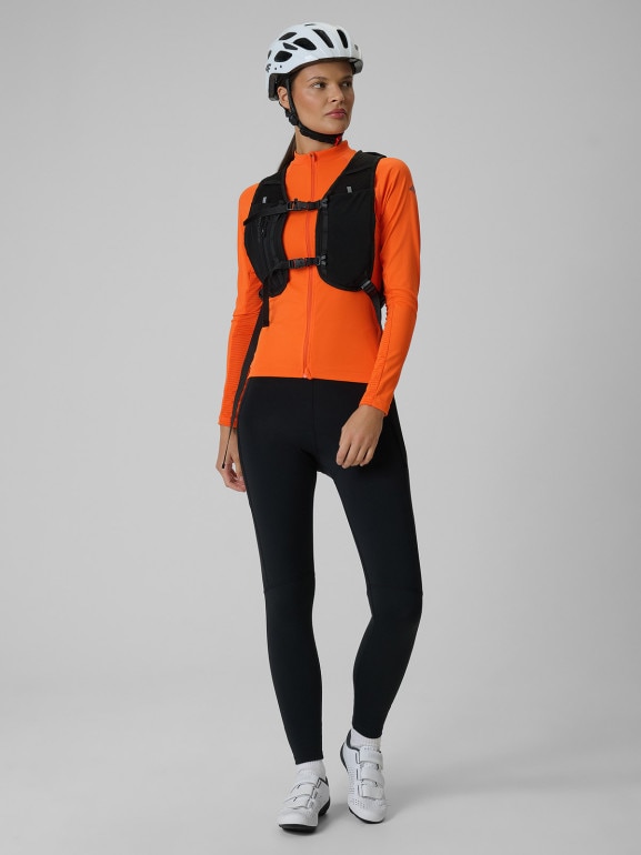 Damski longsleeve kolarski 4F 4FWSS26TFLOF490 - pomarańczowy
