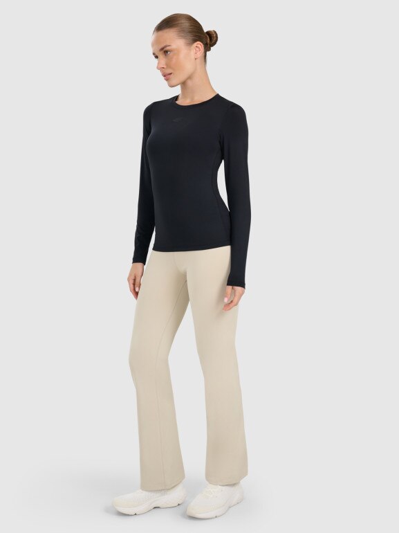 Damski longsleeve treningowy 4F 4FWMM00TFLOF505 - czarny