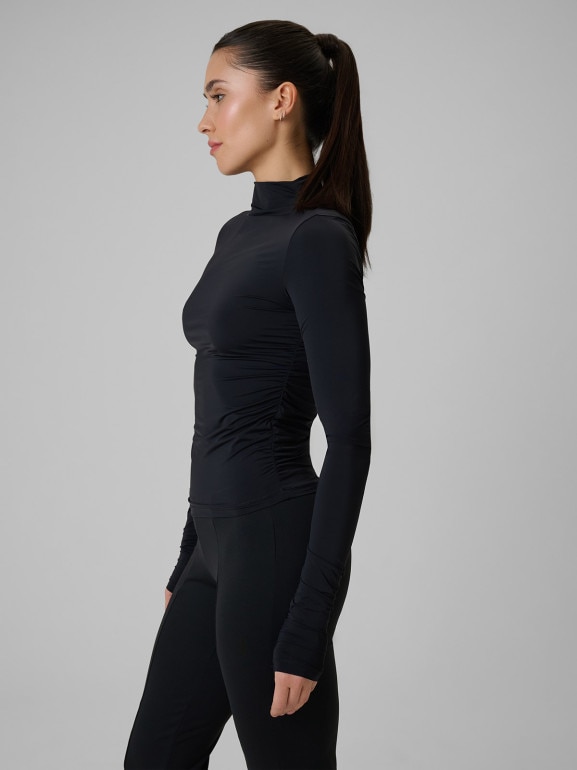 Damski longsleeve treningowy 4F 4FWSS26TFLOF502 - czarny