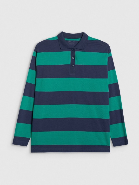 Damski longsleeve w paski 4F 4FRAW25TLONF604 - zielony