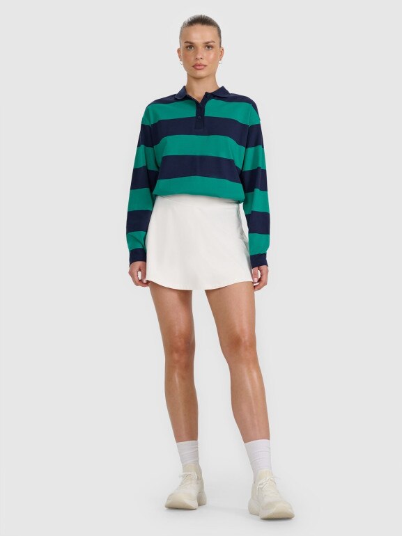 Damski longsleeve w paski 4F 4FRAW25TLONF604 - zielony