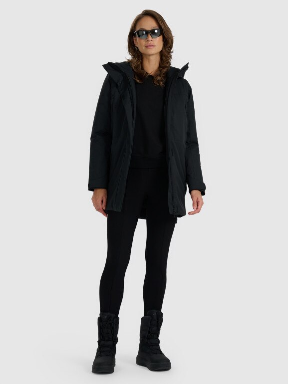 Damski płaszcz przejściowy 4F 4FWAW25TTJAF0786 - czarny