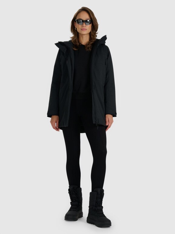 Damski płaszcz przejściowy 4F 4FWAW25TTJAF0786 - czarny