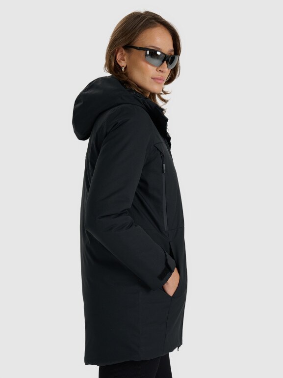 Damski płaszcz przejściowy 4F 4FWAW25TTJAF0786 - czarny