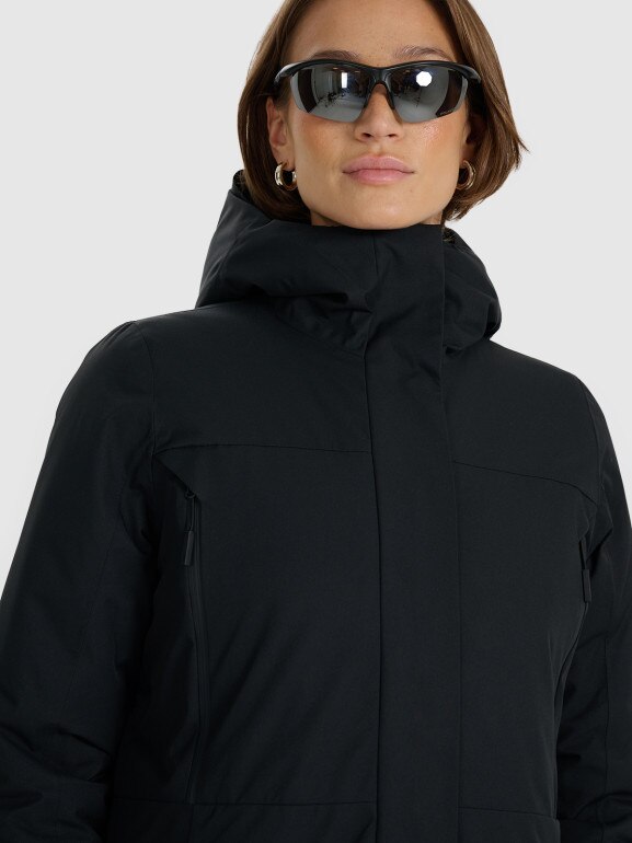 Damski płaszcz przejściowy 4F 4FWAW25TTJAF0786 - czarny