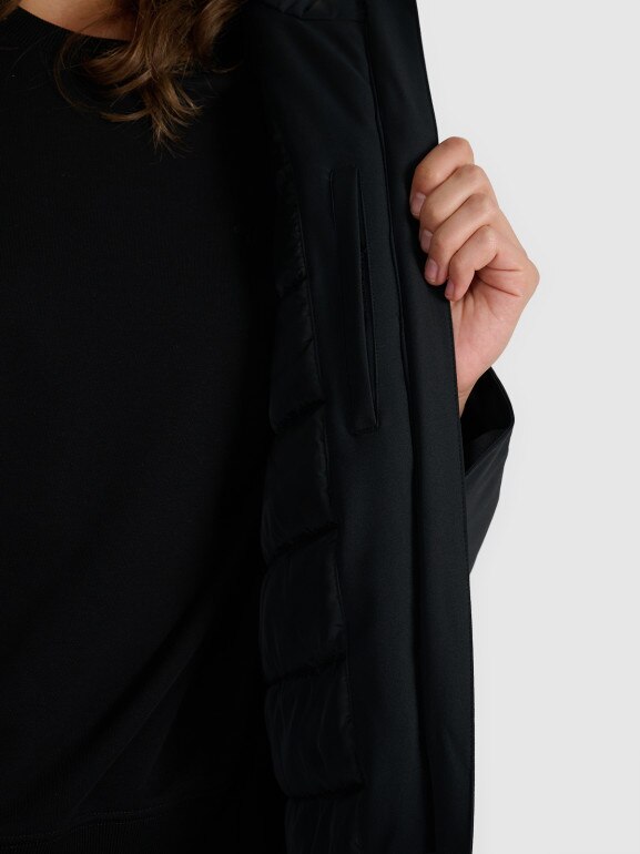 Damski płaszcz przejściowy 4F 4FWAW25TTJAF0786 - czarny