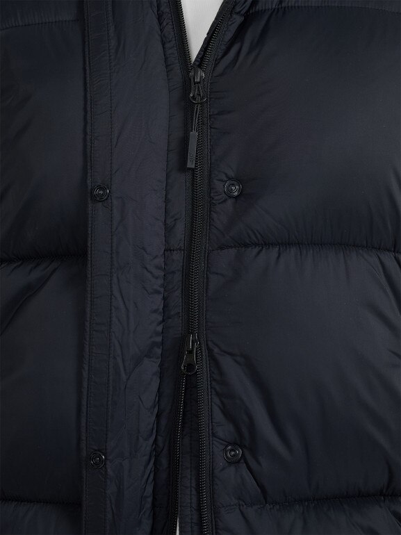 Damski płaszcz puchowy pikowany 4F 4FWAW25TDJAF586 - czarny