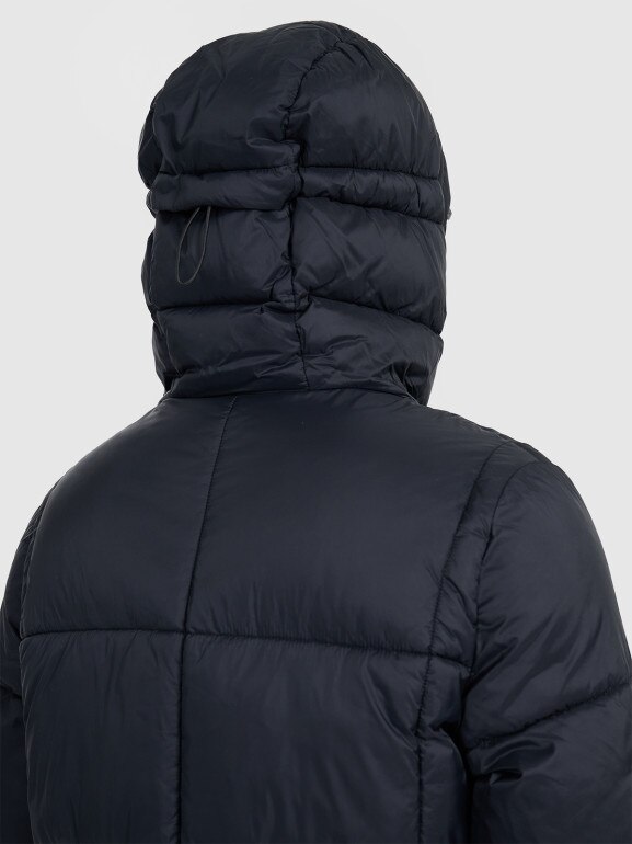 Damski płaszcz puchowy pikowany 4F 4FWAW25TDJAF586 - czarny