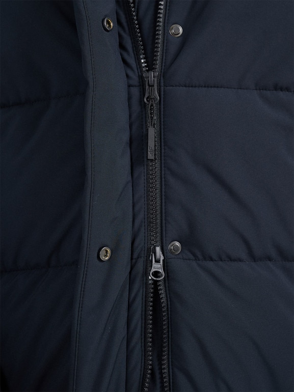 Damski płaszcz puchowy pikowany 4F 4FWAW25TDJAF587 - czarny