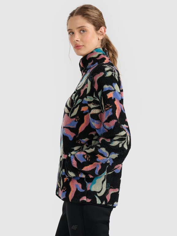 Damski polar rozpinany bez kaptura 4F 4FRAW25TFLEF499 - multikolor
