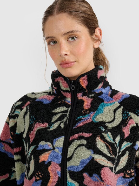 Damski polar rozpinany bez kaptura 4F 4FRAW25TFLEF499 - multikolor