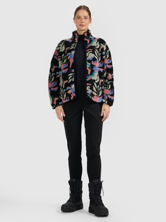 Damski polar rozpinany bez kaptura 4F 4FRAW25TFLEF499 - multikolor