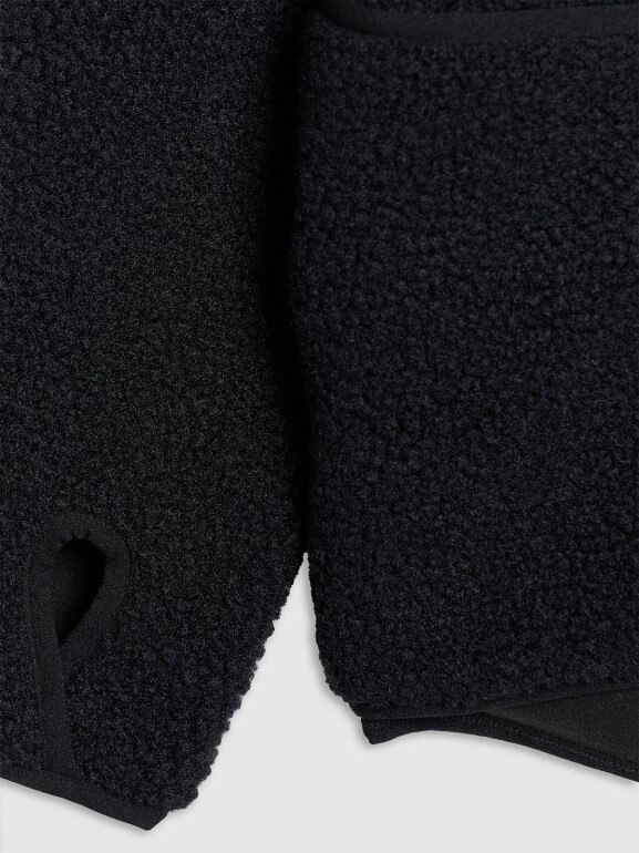 Damski polar szerpa rozpinany bez kaptura 4F 4FWAW25TFLEF328 - czarny