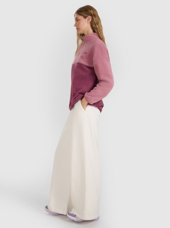 Damski polar ze stójką 4F 4FWAW25TFLEF421 - różowy