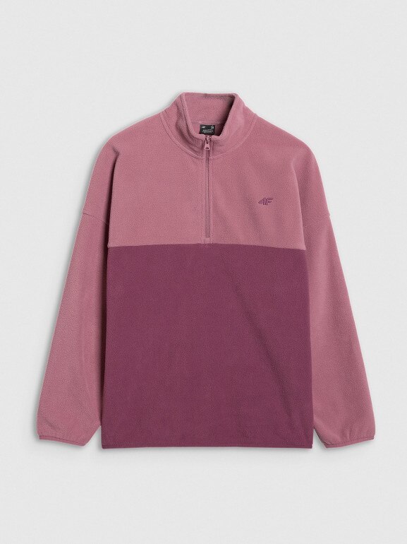 Damski polar ze stójką 4F 4FWAW25TFLEF421 - różowy