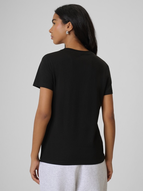 Damski t-shirt z nadrukiem 4F 4FRSS26TTSHF4254 - czarny