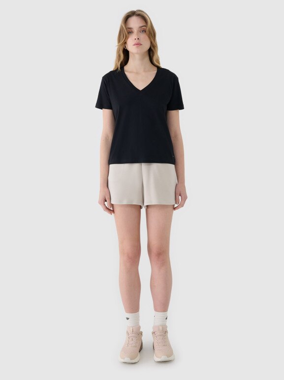 Damski t-shirt basic 4F4FWSS25TTSHF1992 - czarny