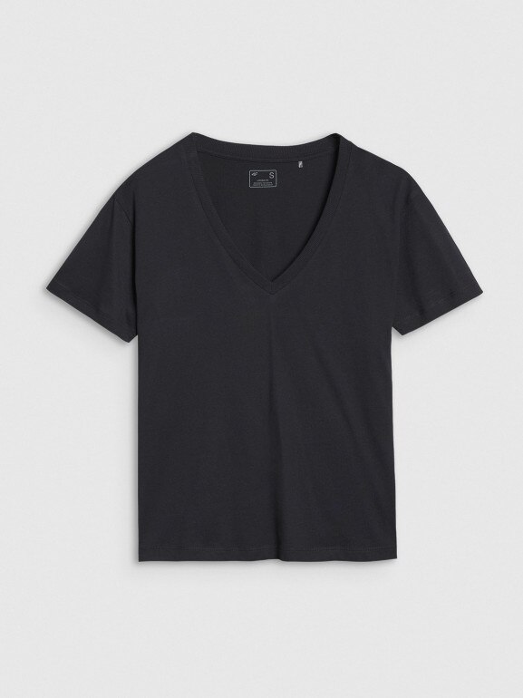 Damski t-shirt basic 4F4FWSS25TTSHF1992 - czarny