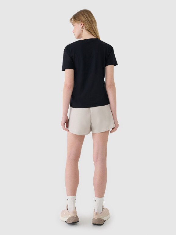 Damski t-shirt basic 4F4FWSS25TTSHF1992 - czarny