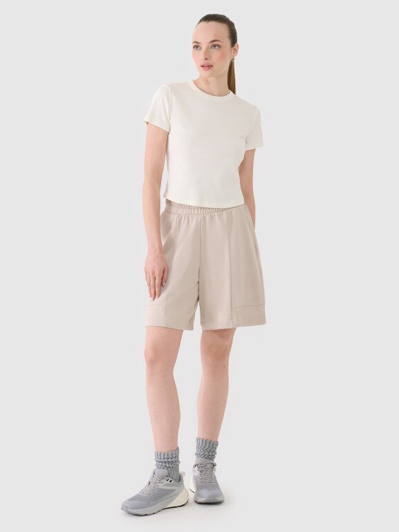 Damski t-shirt basic 4F 4FRSS25TTSHF2696 - biały